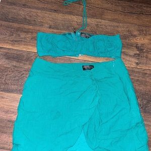 white fox boutique top and skirt set